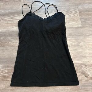 No Boundaries Black Strapless Top with Lace Detail